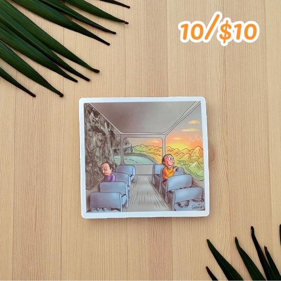 Two Perspectives Cartoon Meme Sticker – 2 1/2” - Picture 1 of 1